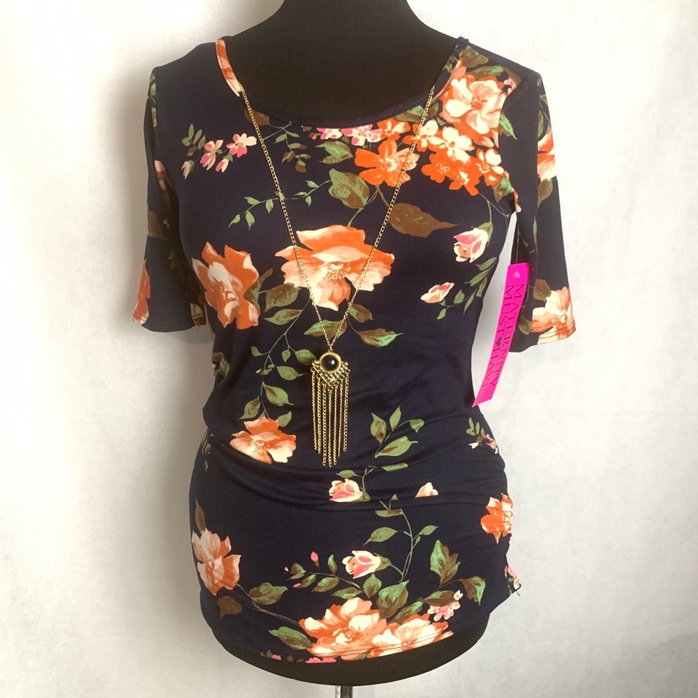 DUETIME Maternity Top with detachable necklace Small. NWT
